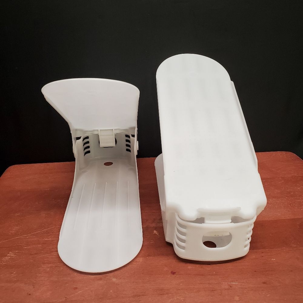 Shoe Slot Space Saver Stacker Organizers in White 12 Pieces. - Picture 3 of 8